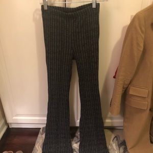 Topshop grey knit flare pants